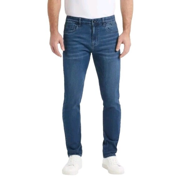 Kenneth Cole New York Men's 36x29 Straight Fit Comfort Stretch Denim Jeans Blue - Picture 1 of 8